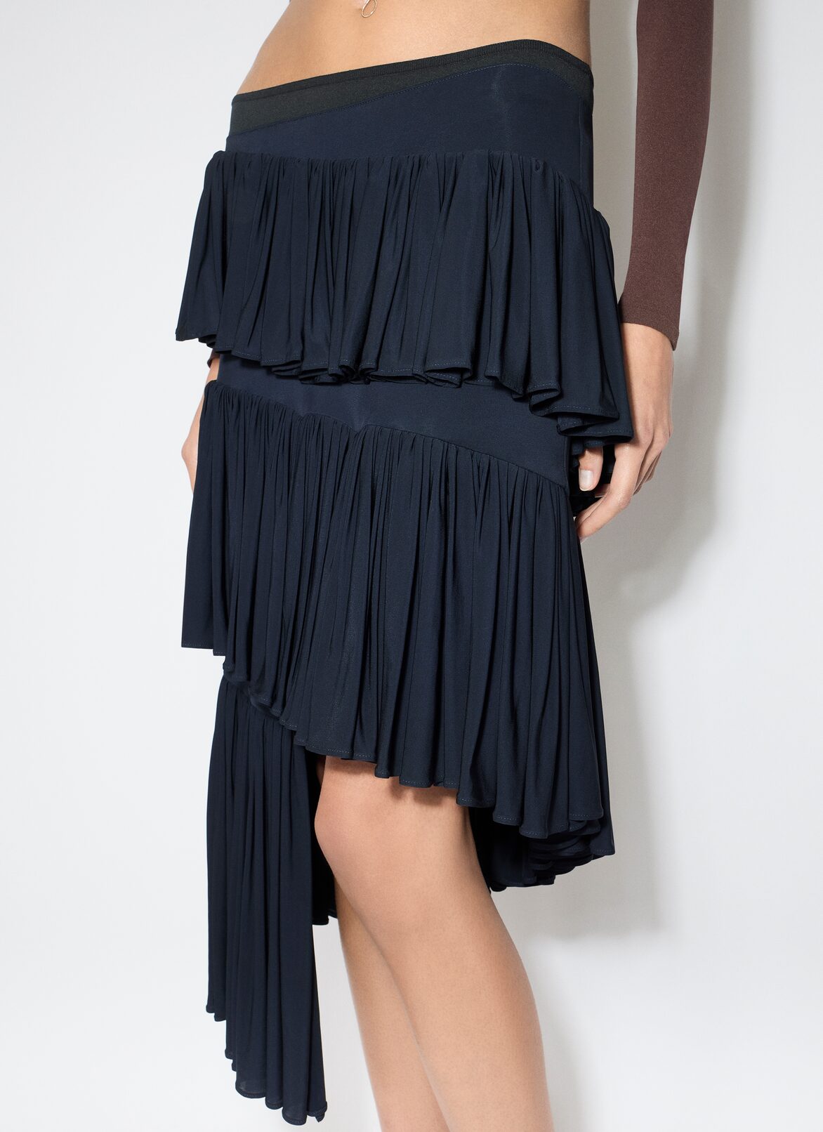 JERSEY SPIRAL SKIRT ALAÏA DARK NAVY JERSEY SPIRAL SKIRT